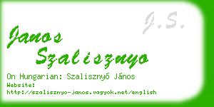 janos szalisznyo business card