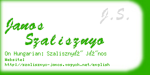 janos szalisznyo business card